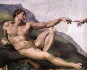 Main Product Photo of Creation of Adam Detail Painting by Michelangelo