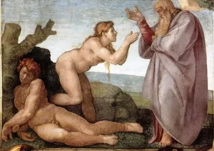 Creation of Eve by Michelangelo Oil Painting Reproduction