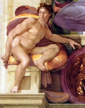 Main Product Photo of Ignudo 10 Painting by Michelangelo