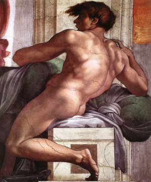 Main Product Photo of Ignudo 8 Painting by Michelangelo