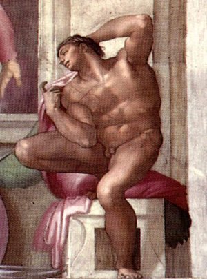 Main Product Photo of Ignudo Painting by Michelangelo