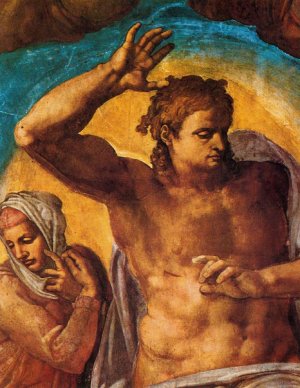 Last Judgment, Christ the Judge by Michelangelo Oil Painting Reproduction