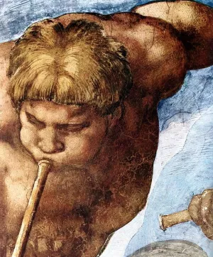 Last Judgment (detail) by Michelangelo - Hand-Painted Oil Painting Reproduction
