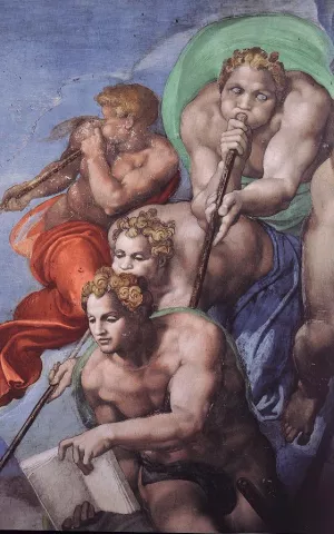 Last Judgment Detail 13 by Michelangelo Oil Painting Reproduction