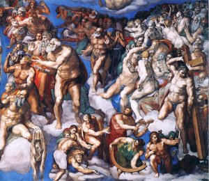 Last Judgment Detail 4 by Michelangelo Oil Painting Reproduction