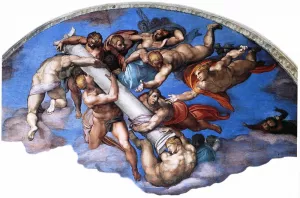Last Judgment Detail 6 by Michelangelo - Hand-Painted Oil Painting Reproduction