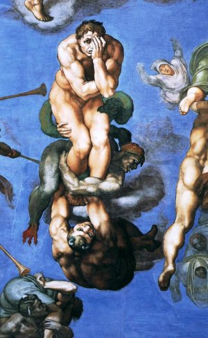 Last Judgment Detail by Michelangelo Oil Painting Reproduction