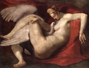 Main Product Photo of Leda and the Swan Painting by Michelangelo