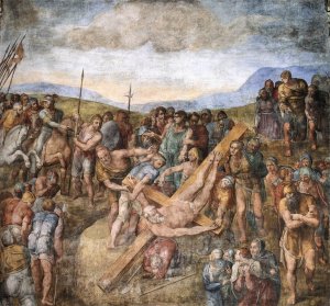 Main Product Photo of Martyrdom of St Peter Painting by Michelangelo