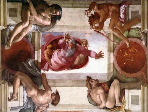 Main Product Photo of Separation of the Earth from the Waters Painting by Michelangelo