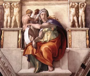 The Delphic Sibyl by Michelangelo - Hand-Painted Oil Painting Reproduction