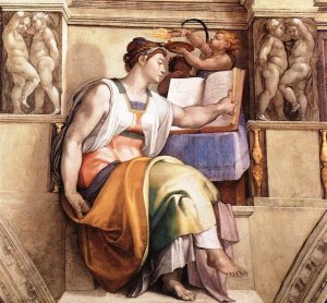 Main Product Photo of The Erythraean Sibyl Painting by Michelangelo
