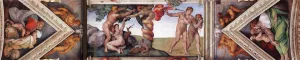 The Fourth Bay of the Ceiling by Michelangelo - Hand-Painted Oil Painting Reproduction