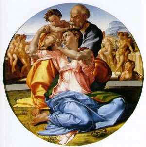 Main Product Photo of The Holy Family with the Infant St. John the Baptist Painting by Michelangelo