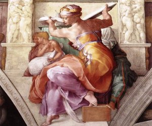 Main Product Photo of The Libyan Sibyl Painting by Michelangelo