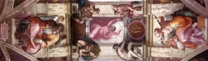 The Ninth Bay of the Ceiling by Michelangelo - Hand-Painted Oil Painting Reproduction