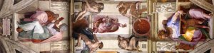 The Seventh Bay of the Ceiling by Michelangelo Oil Painting Reproduction