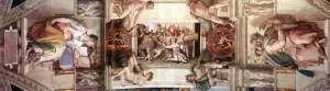 The Third Bay of the Ceiling by Michelangelo - Hand-Painted Oil Painting Reproduction