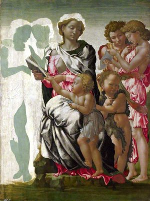 Main Product Photo of The Virgin and Child with Saint John and Angels Painting by Michelangelo
