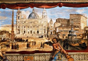 Main Product Photo of View of the Basilica of Saint Peter with Bernini's Bell Towers Painting by Michelangelo